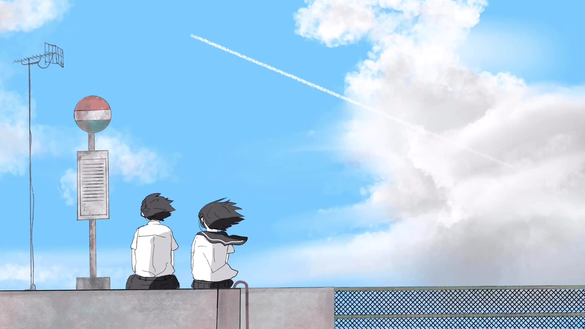 夏、飛行機雲バス停。/初音ミク 【オリジナル曲】